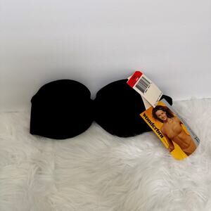 Vintage Wonderbra Stretch Foam Strapless Bra 34A Black Wired 7882 NOS 2000 Y2K